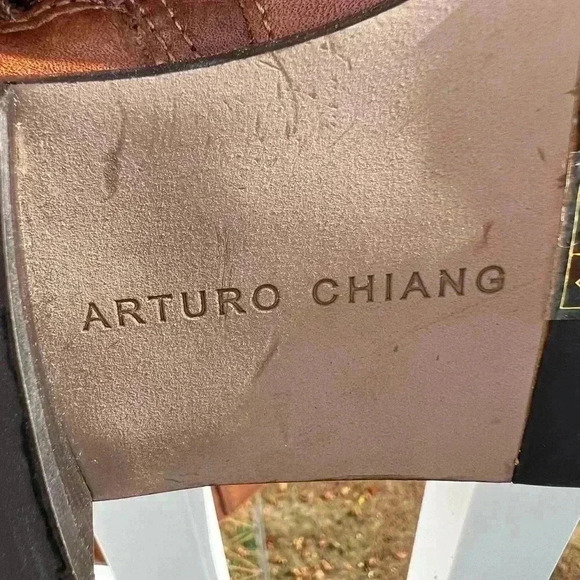 NWOT Arturo Chiang Chestnut Leather Zipper Boot Size 7m - Picture 7 of 10